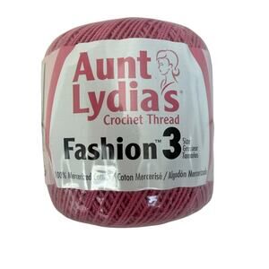 Aunt Lydia's Crochet Thread Fashion 3 Warm Rose Mercerized Cotton 150 Yards
